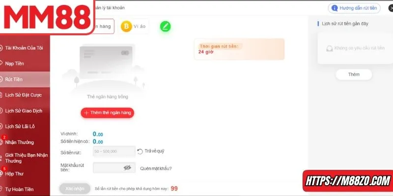Rút tiền MM88 hợp lệ, không giới hạn cho hội viên